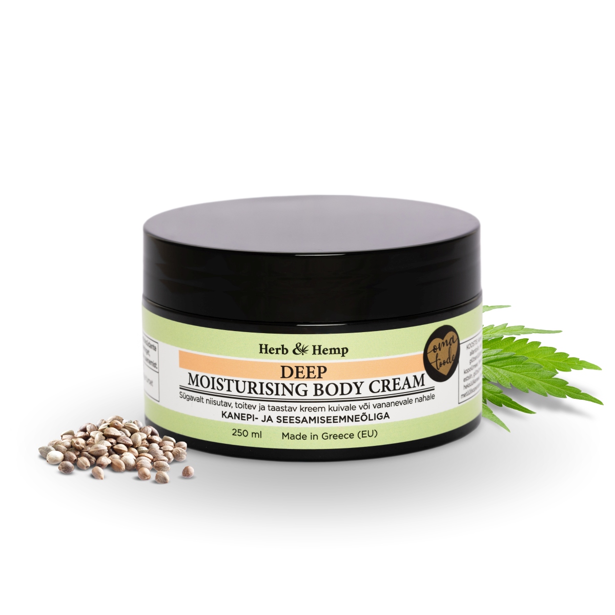 Sügavalt niisutav, toitev ja taastav kehakreem eriti kuivale või vananevale nahale kanepi- ja seesamiseemneõliga 250 ml