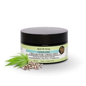 Värskendav kreem väsinud jalgadele kanepiseemneõli, mentooli ja kofeiiniga  250 ml